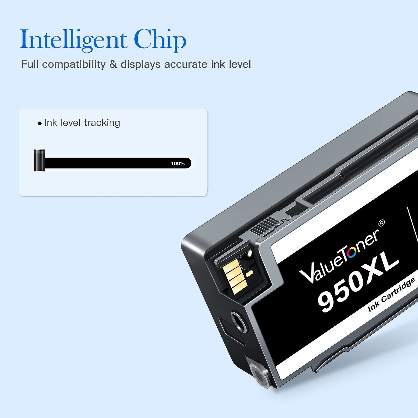 Valuetoner Compatible Ink Cartridge Replacement for HP 950 950 XL High Yield for Officejet Pro 8600 8620 8100 8615 8630 8610 8660 Printer (2 Black