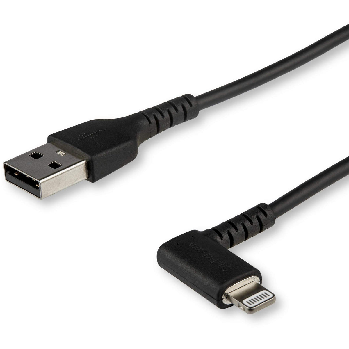 StarTech 3.3ft/1m Angled USB-A to Lightning Cable, Black (RUSBLTMM1MBR)