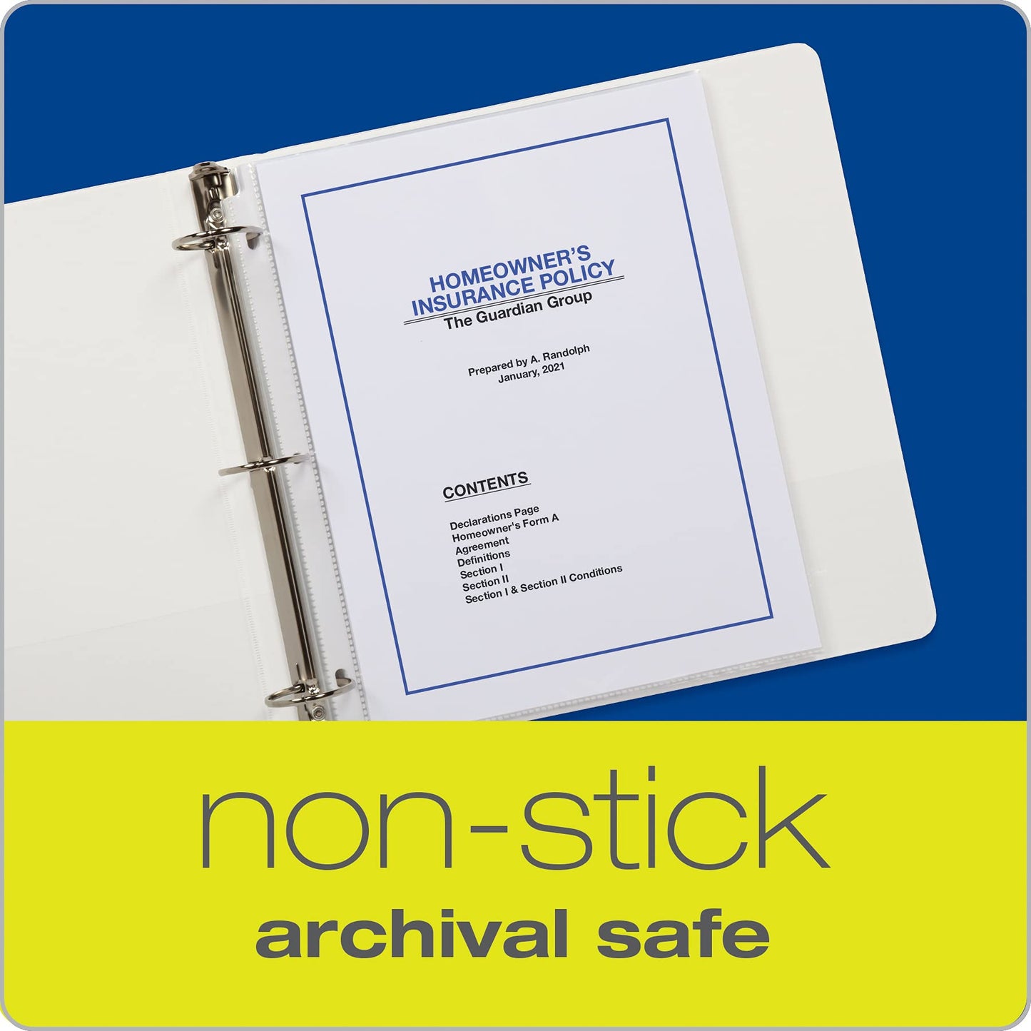Oxford Sheet Protectors, 100 Pack, Letter Size (8.5 x 11), Heavy Duty Clear Sheet Protectors for 3 Ring Binder, Top Loading, Reinforced Holes