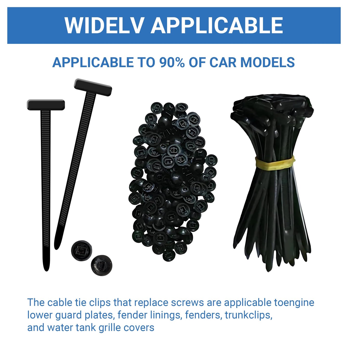 50PCS Universal Cable Tie Clips with Button Head Zip Ties - Durable Zip Tie Cable Clips with Buckle, Strong Nylon Cable Tie Buckles for Home, Office