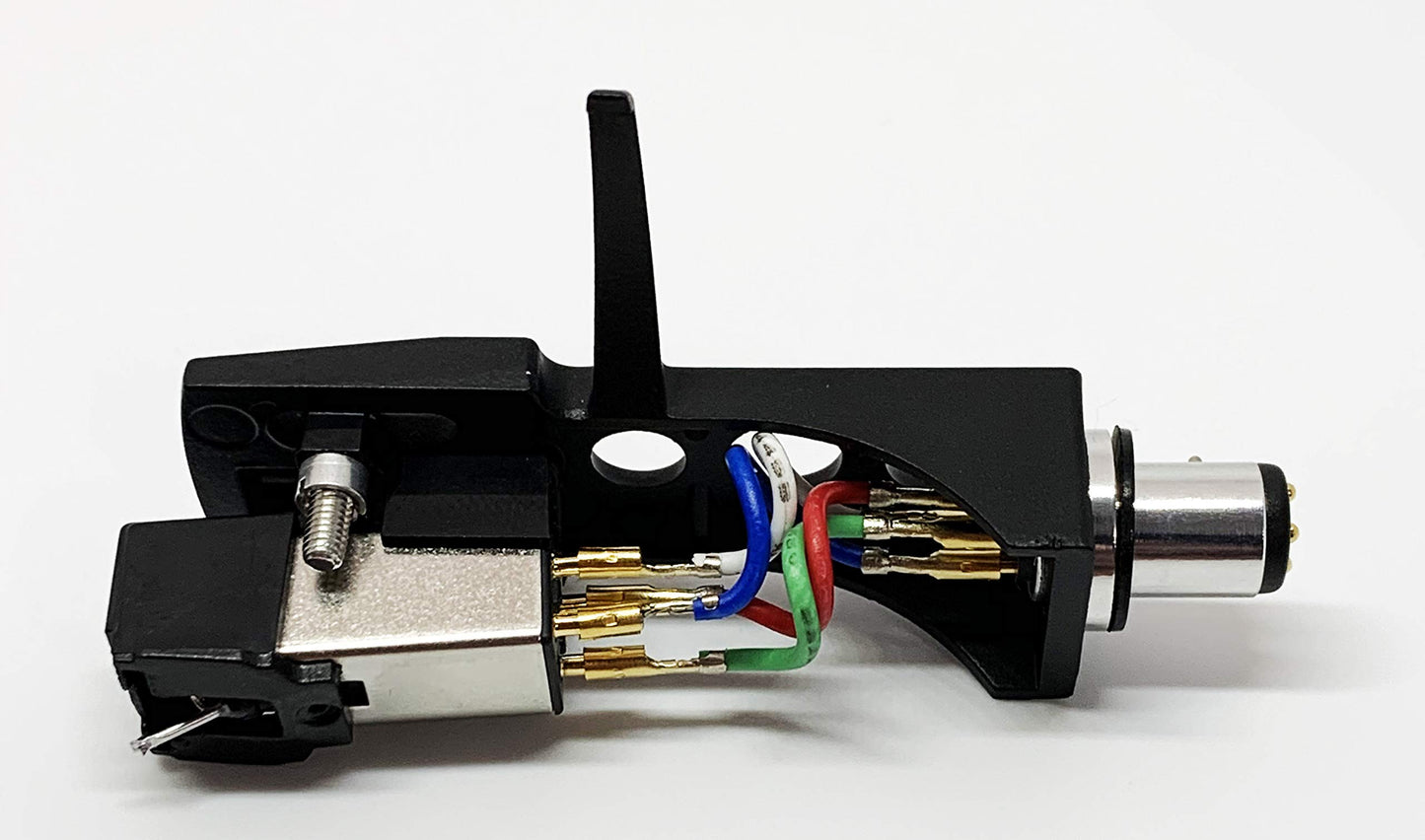 Black Headshell, Mount, Cartridge and Conical stylus, needle for Technics SL-D1, SL-D1K, SL-D2, SL-D202, SL-D205, SL-D2K, SL-1400, SL-1401, SL-1410
