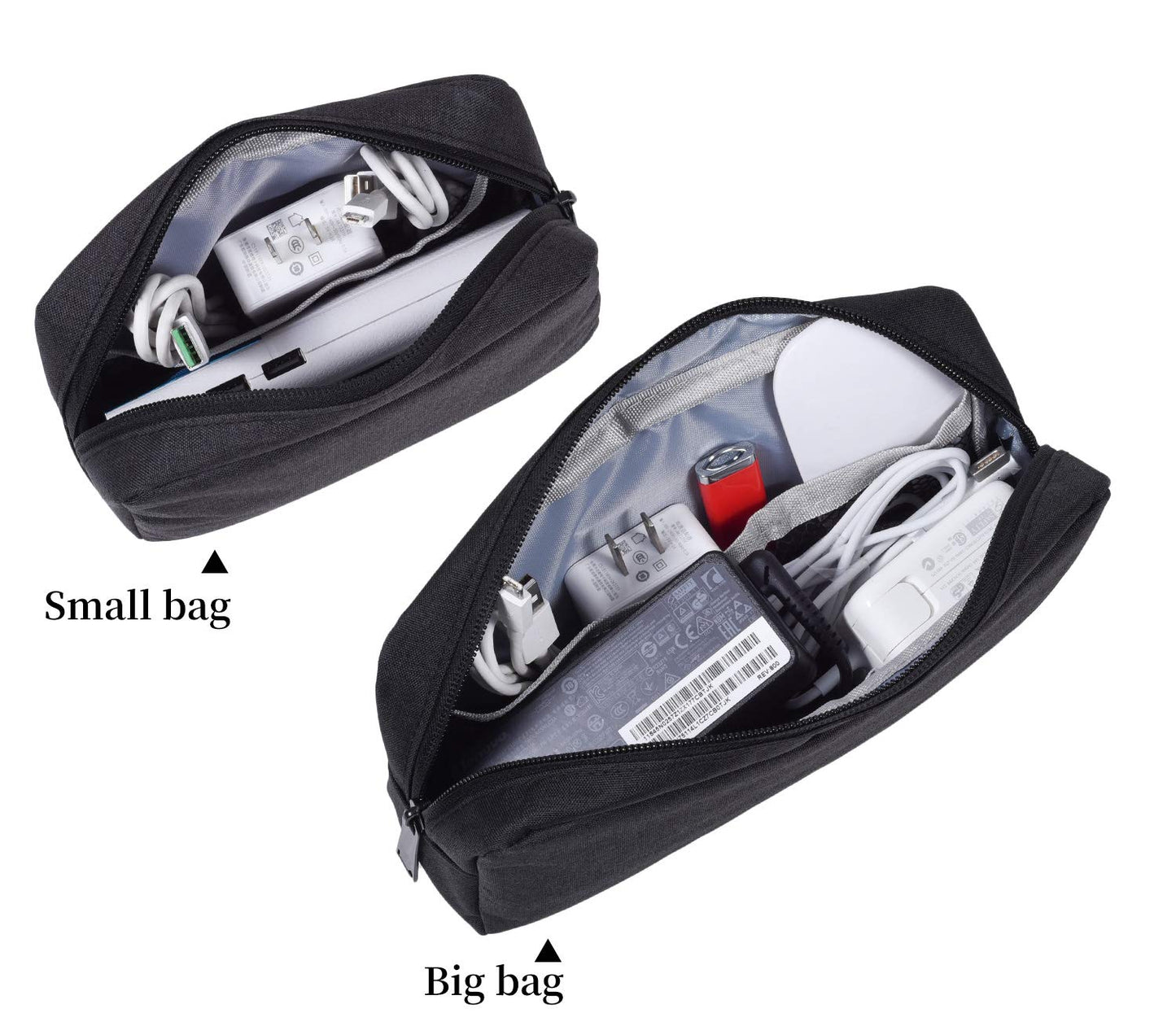 dealcase Canvas Waterproof Universal Electronic Accessories Organizer for Power Bank,Charging Cords,Chargers,Mouse,USB Cable,Earphones and More