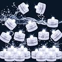 JINHEZO Submersible LED Light, Tea Lights, Pond Underwater Small LED Lights, Battery Operated 125 Hours, for Wedding Home Vase Festival Party