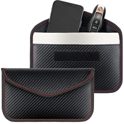Tuulin 2 Pack Faraday Bags for Smartphones & Car Keys, Signal Blocking Pouch, RFID & Key Fob Protector, Privacy Shield for Credit Cards & Keyless