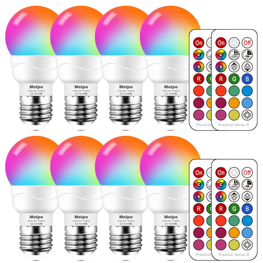LED Color Changing Light Bulb with Remote Control, 5W 40W Equivalent, 500LM
