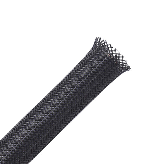 100ft - 1/2 inch PET Expandable Braided Sleeving - Black - Alex Tech Braided Cable Sleeve