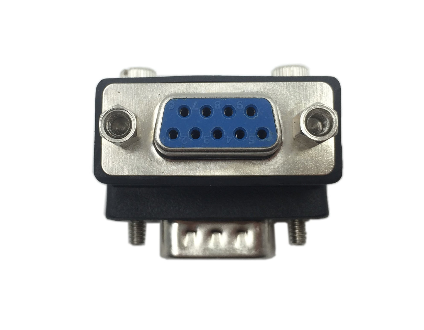 CERRXIAN 90 Degree DB9 9 Pin RS 232 Male to Female Serial Gender Changer Extension Cable Converter Adapter Coupler