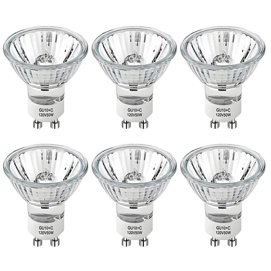 GU10 Halogen Light Bulbs,50W 110-130V Candle Warmer Lamp Bulb ,6 Pack