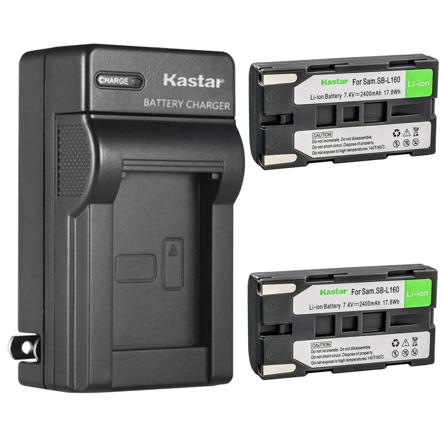 Kastar 2-Pack SB-L160 Battery and AC Wall Charger Replacement for Samsung SB-L110A SBL110A, SB-L160 SBL160, SB-L320 SBL320, SB-L480 SBL480 Battery
