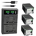 Kastar 3-Pack Battery and LTD2 USB Charger Replacement for Canon BP-820 BP820, BP-828 BP828 Battery, Canon CG-800 CG800 Charger, Canon VIXIA HF G50