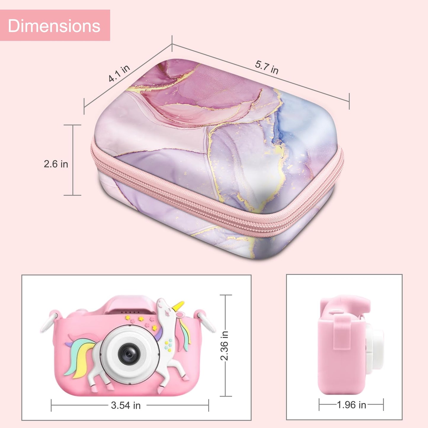 FINTIE Kids Camera Case Compatible with Goopow/Seckton/Dylanto/Mgaolo/Masterbee/CIMELR/Desuccus Kids Digital Camera Toys, Children Carrying Bag