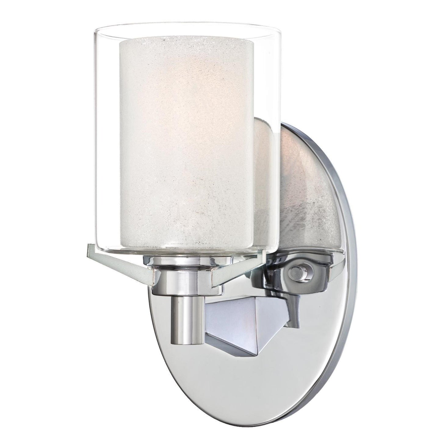 Westinghouse 6331500 Glenford One-Light Indoor Wall Fixture, Chrome Finish with Ice Inner and Clear Glass Outer Shade