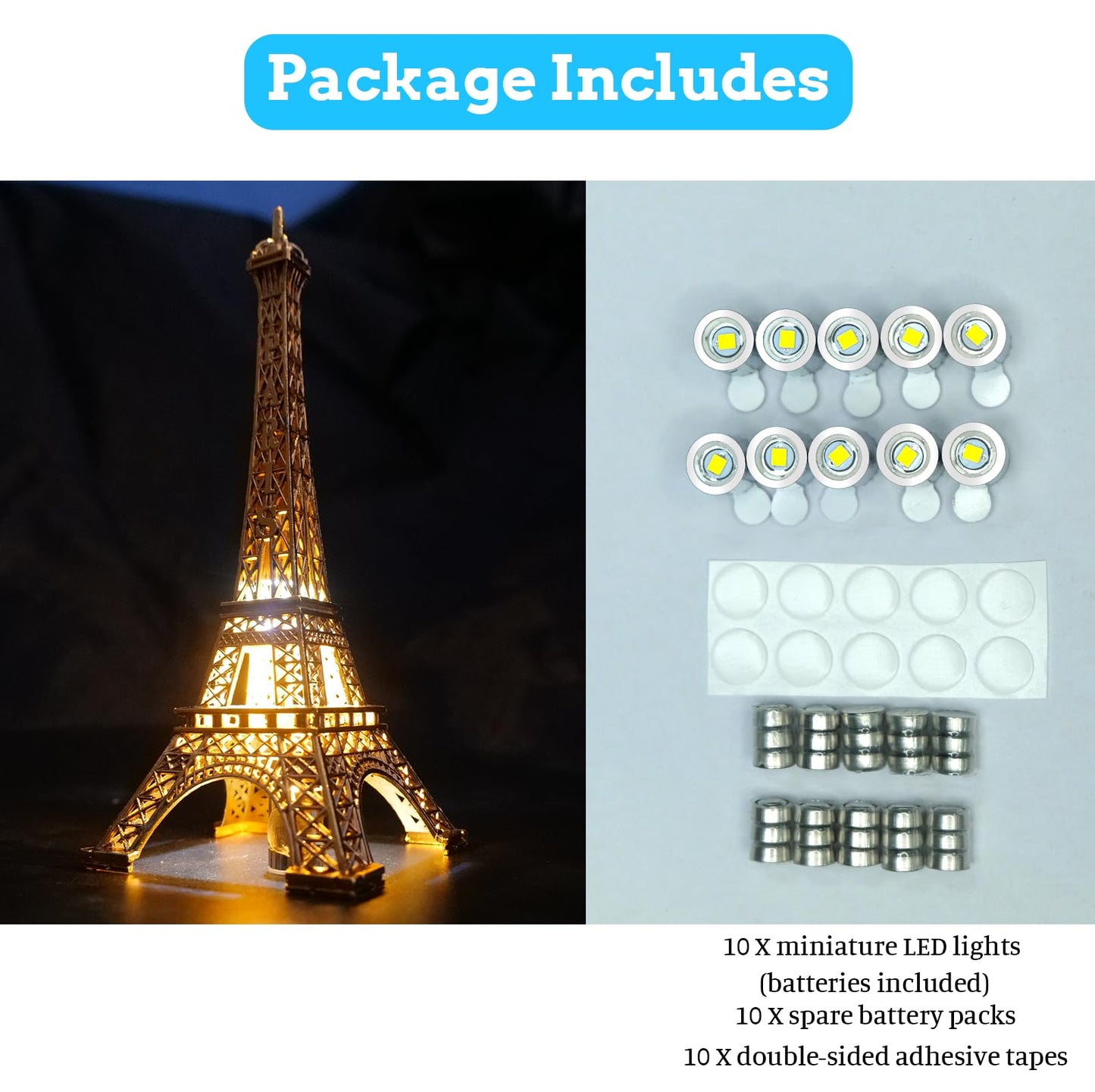 Mini LED Lights, 10 PCS Small Spotlight Battery Operated Tiny SMD Lamp for DIY Craft & Creative Decor. Perfect for Miniatures, Displays, and Custom