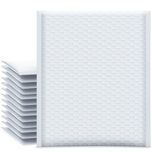 UCGOU Bubble Mailers 8.5x12 Inch White 25 Pack Usable Size 8.5x11 Poly Padded Envelopes #2 Medium Mailing Opaque Packaging Postal Self Seal Waterproof