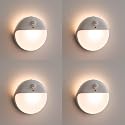 YUNLEX 4 Pack Stair Lights Indoor, 2.6" Small Stick on Lights, Dimmable Motion Sensor Night Light, 3 Light Modes, Portable Battery Night Light