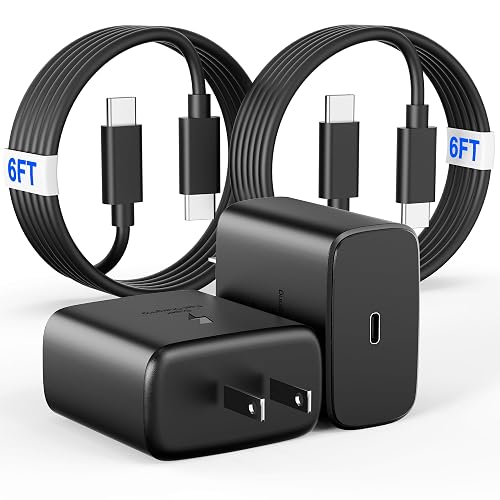 [2 Pack] 2026 45W Super Fast Charger USB C with 6FT Type C Cable, Fast Charging Android Phone Charger for Samsung Galaxy S26 Ultra/S26+/S26/S25