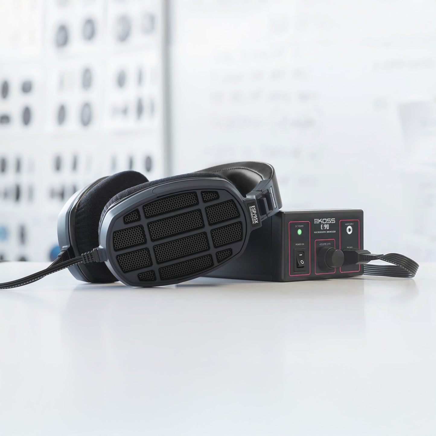 Koss ESP-95X Plus Electrostatic Stereophone, Professional Full Size Over-Ear Studio Headphone, Leather Carrying Case Included, Black