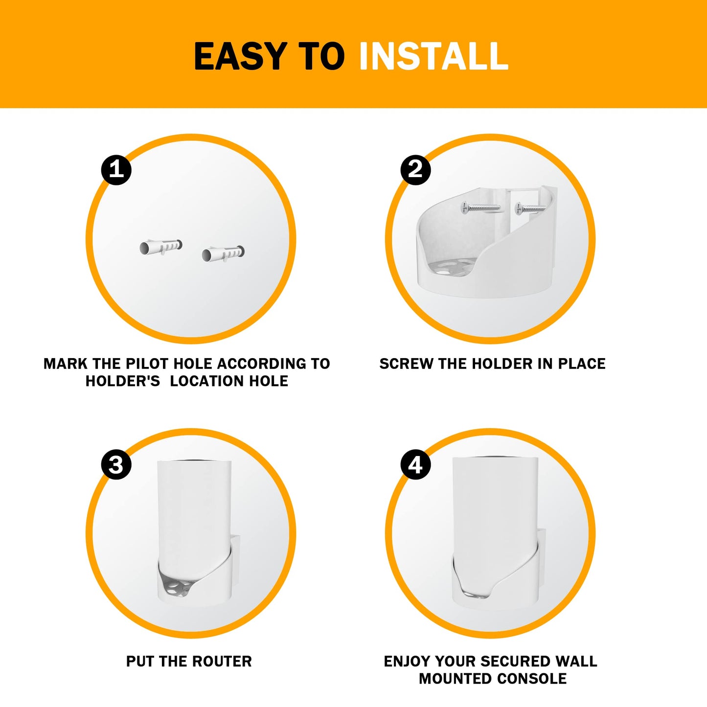 Bangcheer Wall Mount for TP-Link Deco X68/XE75/AXE5300 Mesh Wi-Fi 6 System, Space-Saving Wall Hanging Bracket Holder for Wi-Fi Booster, Cable