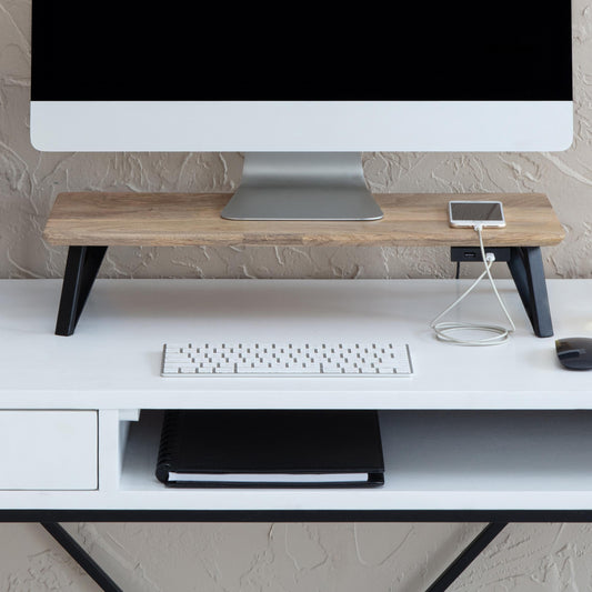 Anji Mountain Monitor Stand - Desktop Organizer & Laptop Riser, Ergonomic Monitor Riser, Space-Saving Monitor Stand for Desk, Durable Construction