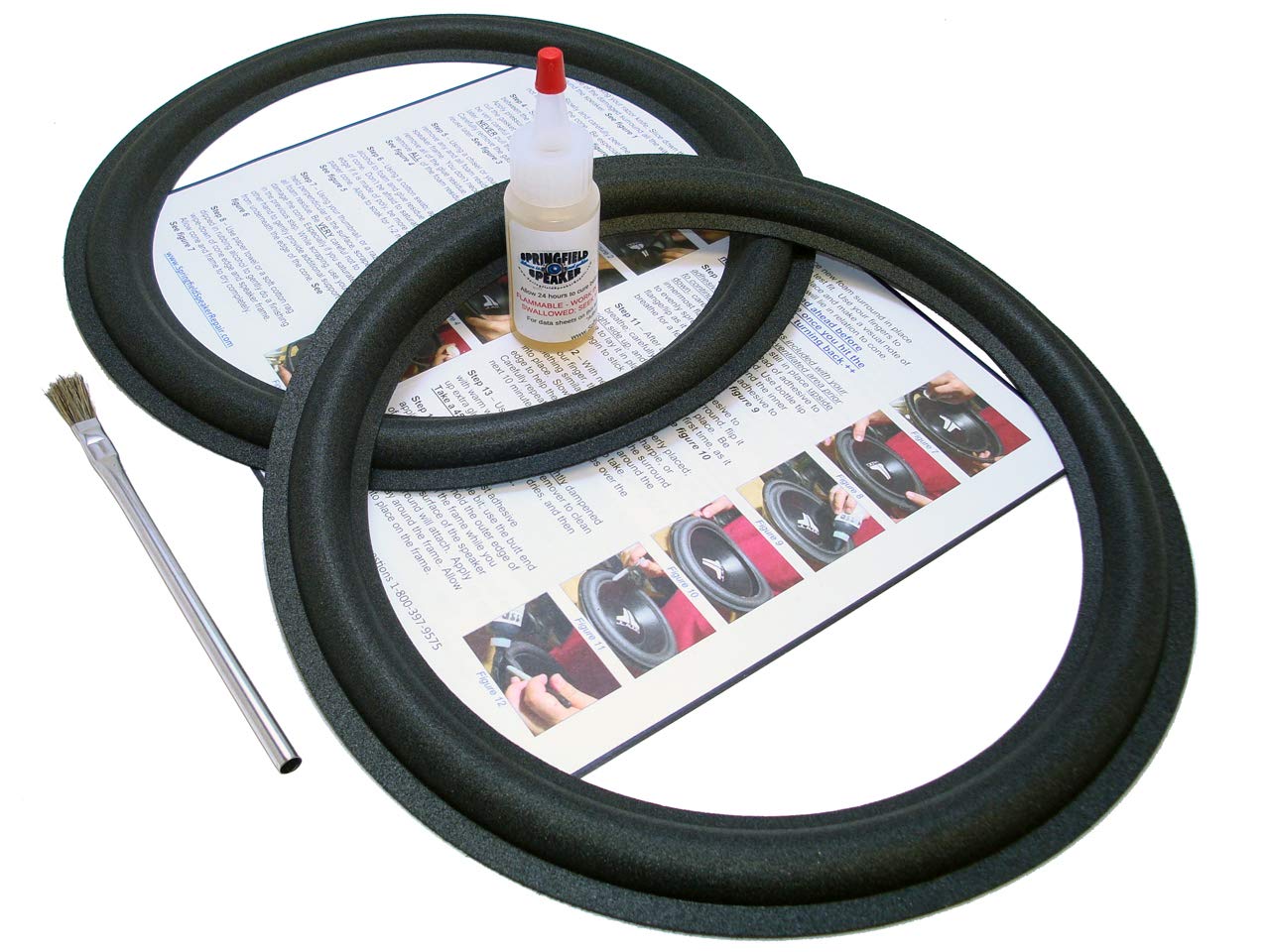 Acoustic Research 11" Speaker Foam Surround Edge Repair Kit - 2 Speaker Kit - Compatible with Acoustic Research AR-3, AR3, AR-3a, AR3a, AR-9, AR9