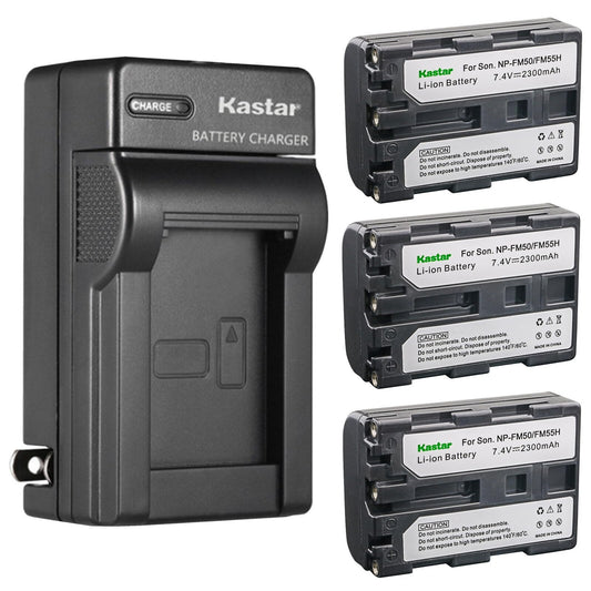 Kastar 3-Pack Battery and AC Wall Charger Replacement for Sony DCR-PC9, DCR-PC100, DCR-PC101, DCR-PC103, DCR-PC104, DCR-PC105, DCR-PC110, DCR-PC115