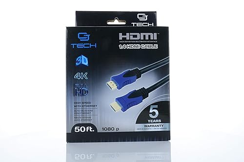 CJ Tech 532 50 ft. HDMI Cable 4K Round Cable
