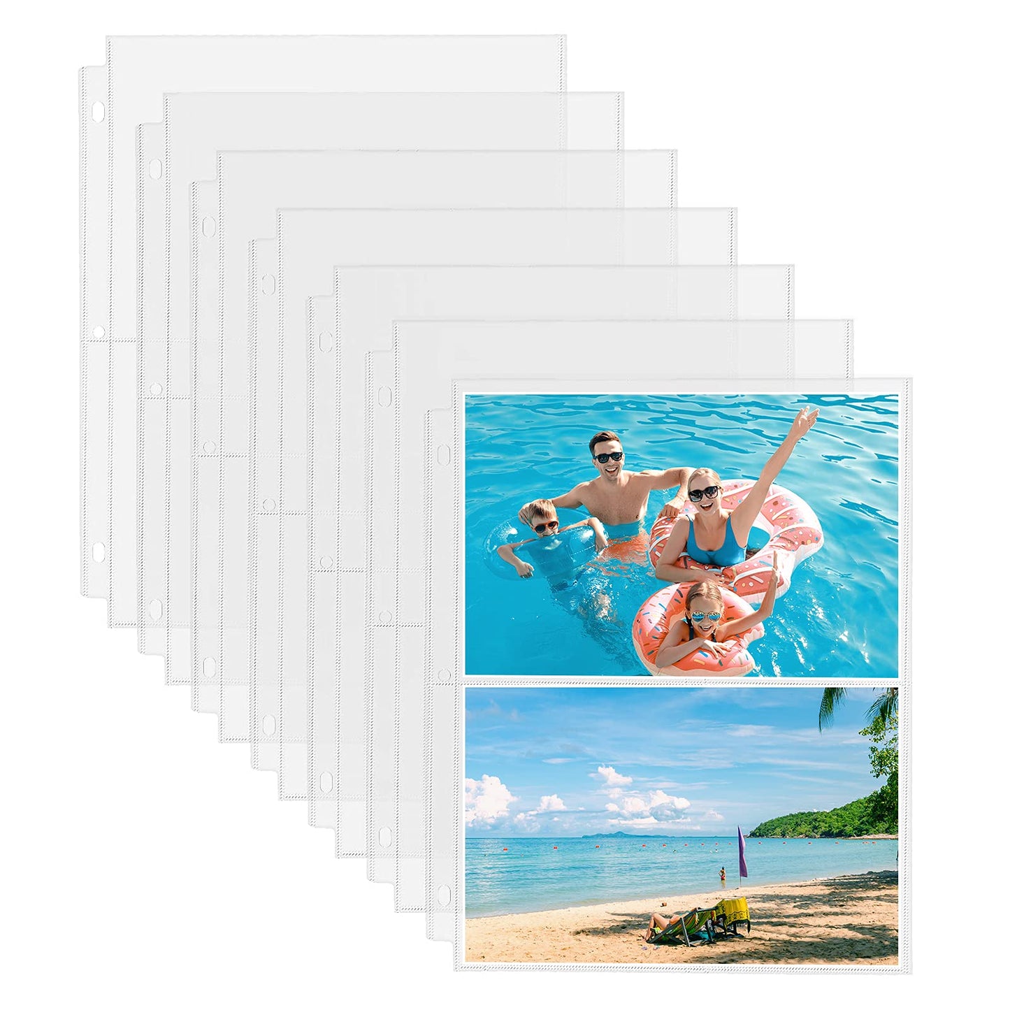 Fabmaker 30 Pack 5x7 Photo Sleeves for 3 Ring Binder, Hold 120 Photos