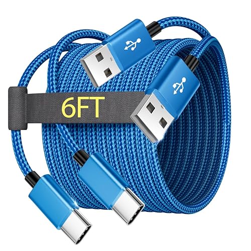 2-Pack 6FT USB C Charger Cable for Motorola Moto G Fast/G Power/G Pure/G Stylus 5G,Moto G9 G8 G7 Play Power Plus Edge X4 Z4 Z3 Z2 Play Z Droid Force