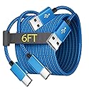 2-Pack 6FT USB C Charger Cable for Motorola Moto G Fast/G Power/G Pure/G Stylus 5G,Moto G9 G8 G7 Play Power Plus Edge X4 Z4 Z3 Z2 Play Z Droid Force