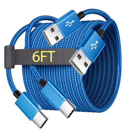 2-Pack 6FT USB C Charger Cable for Motorola Moto G Fast/G Power/G Pure/G Stylus 5G,Moto G9 G8 G7 Play Power Plus Edge X4 Z4 Z3 Z2 Play Z Droid Force