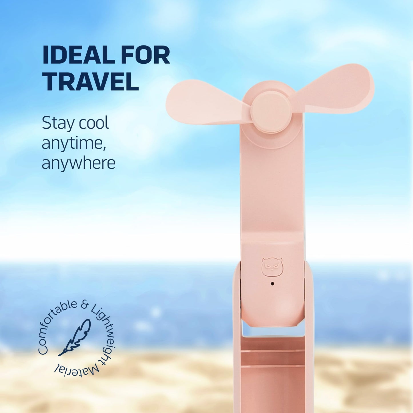 Handheld Mini Fan, 2 Speed Portable Fan, Rechargeable Hand Fan With Power Bank, Pink Personal Fan For Women & Kids, Quiet Table & Desk Fan For Office