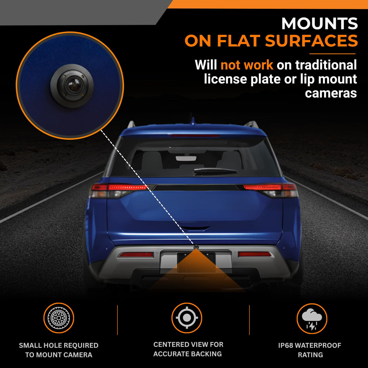 Brandmotion 9002-7612 Universal Adjustable Bullet Backup Camera