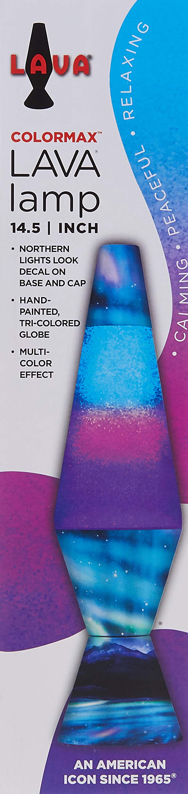 Lamp 2160 LVA2160 Colormax Northern Lights, 14.5-inches, Glitter with Clear Liquid and Decal Base