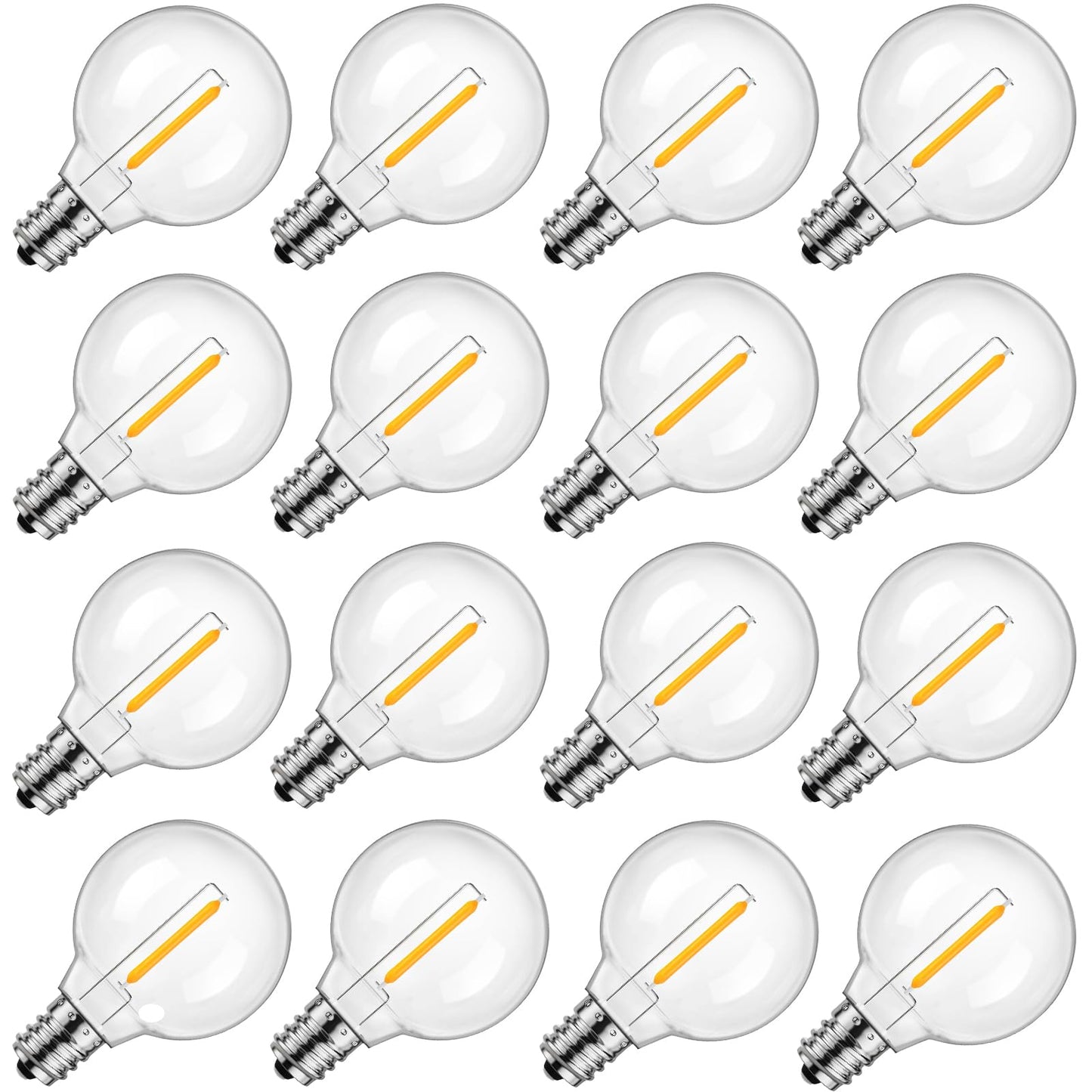 SEVSONSNZZ G40 Led Replacement Light Bulbs - E12 Screw Candelabra Base 120V Shatterproof Warm White Small Globe Light Bulbs Equvalent to 5 Watt