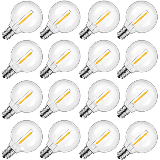 SEVSONSNZZ G40 Led Replacement Light Bulbs - E12 Screw Candelabra Base 120V Shatterproof Warm White Small Globe Light Bulbs Equvalent to 5 Watt