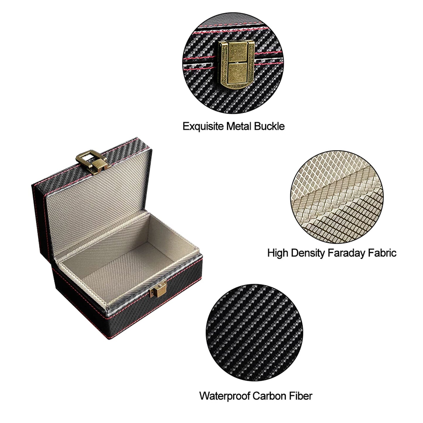 FOXNSK Faraday Box for Car Keys, Leather Signal Blocker Box for Keyless Entry RFID Anti-Theft Fob Phones Cards