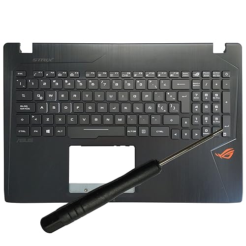 Laptop Replacement Keyboard Compatible for Asus ROG Strix GL553V GL553VW ZX53 FX53V ZX53VM FZ50VD Latin Layout with Palmrest Cover Backlit