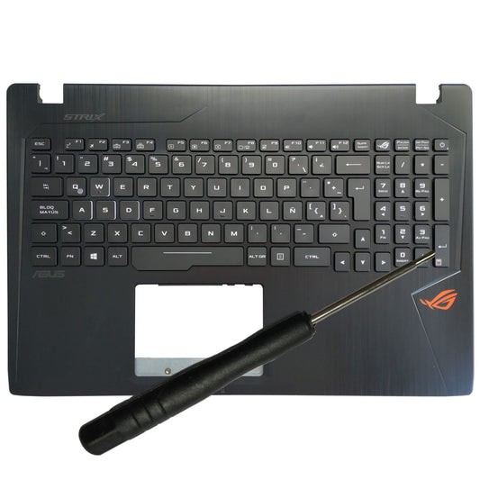Laptop Replacement Keyboard Compatible for Asus ROG Strix GL553V GL553VW ZX53 FX53V ZX53VM FZ50VD Latin Layout with Palmrest Cover Backlit
