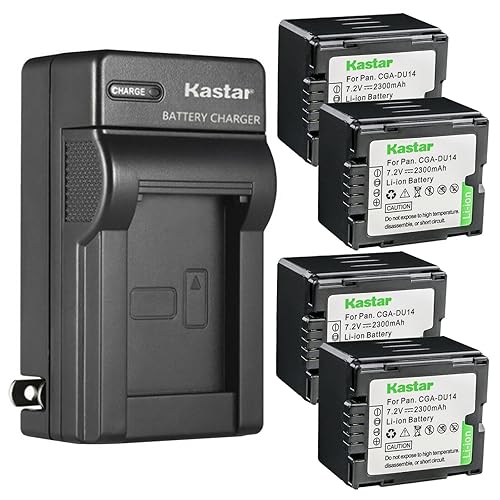 Kastar 4-Pack DZ-BP14 Battery and AC Wall Charger Replacement for Hitachi DZ-BP7 DZ-BP7S DZ-BP14 BP14R DZ-BP14S DZ-BP21S DZ-BP21SJ Hitachi DZ-HD90