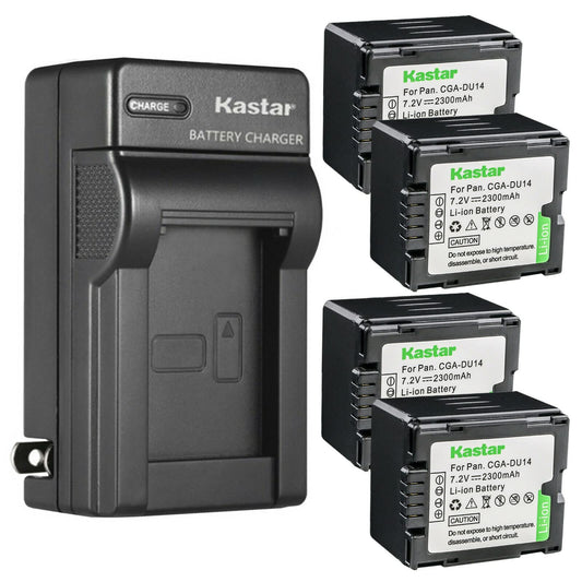 Kastar 4-Pack DZ-BP14 Battery and AC Wall Charger Replacement for Hitachi DZ-BP7 DZ-BP7S DZ-BP14 BP14R DZ-BP14S DZ-BP21S DZ-BP21SJ Hitachi DZ-HD90