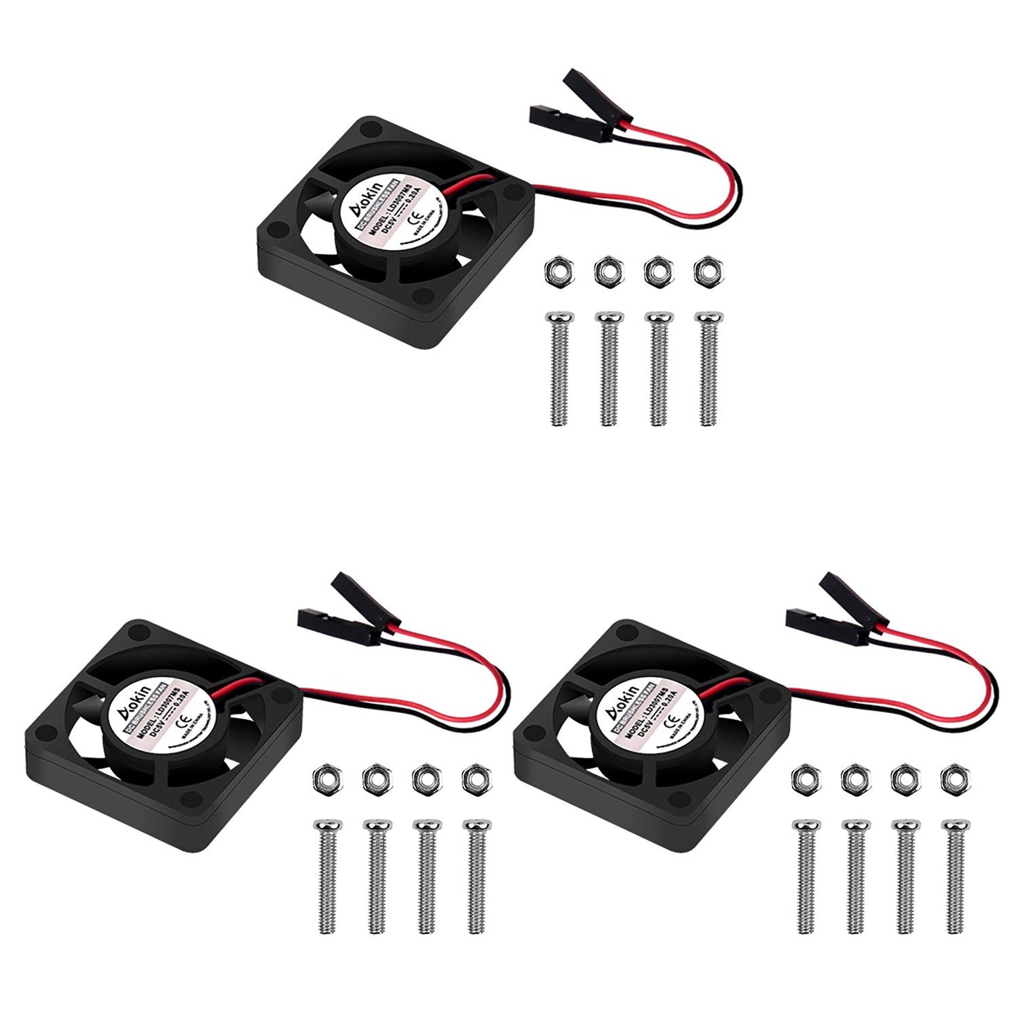 Aokin for Raspberry Pi Cooling Fan DC 5V/3.3V Brushless CPU Cooling Fan with Screws for Raspberry Pi 4 B, 3 B+, 3 B, 2 B, 1 B+, RetroFlag NESPI Case