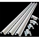 Electriduct 1" White Plastic Flanged Wire Guard Kit - 59" Length, Custom Style, Screw-In Installation