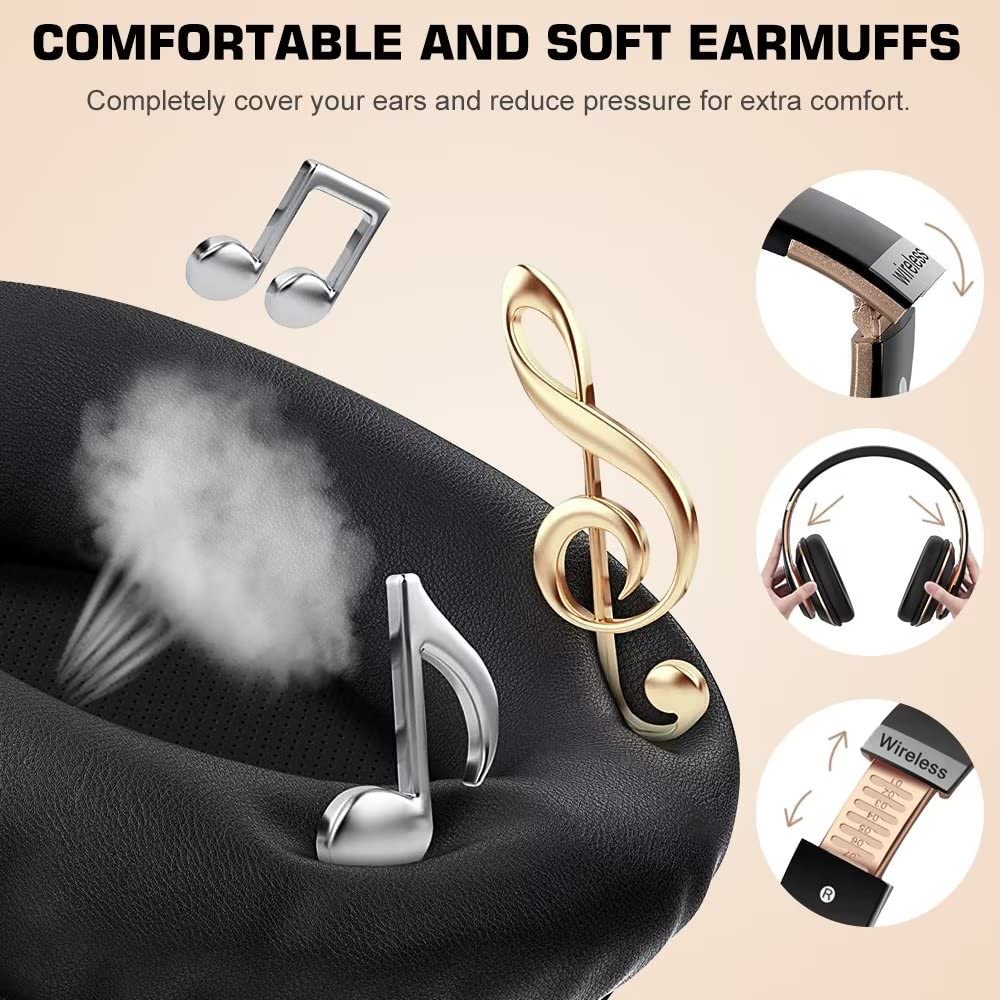 Prtukyt 6S Wireless Bluetooth Headphones Over Ear, Hi-Fi Stereo Foldable Wireless Stereo Headsets Earbuds with Built-in Mic, Volume Control, FM…