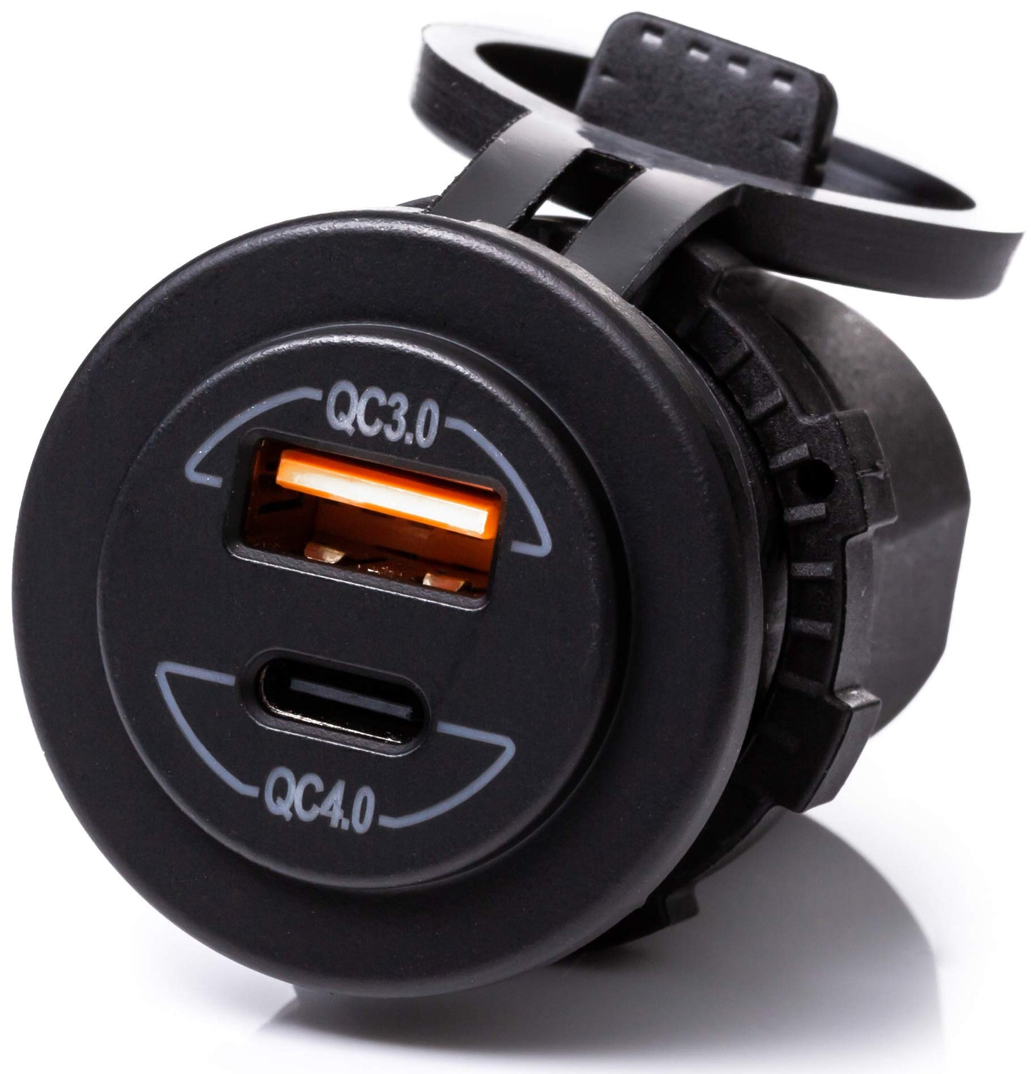 60W Socket Dual USB Type C PD 3.0 (60W) + USB A (36W) Fast Charger for Car, Boat, Marine & RVs