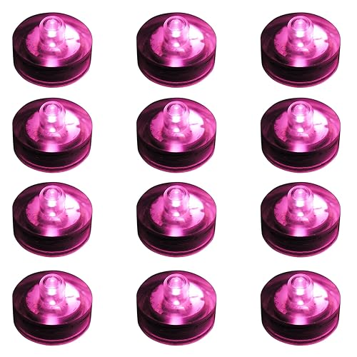 LumaBase Submersible Battery Operated LED Lights, Pink - Set of 12