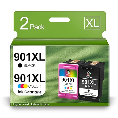 SHUPAN 901XL Ink Cartridge Combo Pack Replacement for HP 901XL 901 XL Ink Cartridge Work with HP Officejet 4500 J4500 J4524 J4540 J4640 J4550 J4580