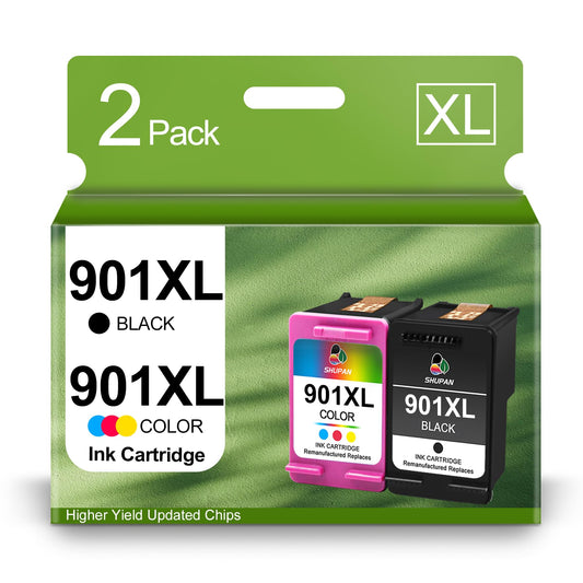 SHUPAN 901XL Ink Cartridge Combo Pack Replacement for HP 901XL 901 XL Ink Cartridge Work with HP Officejet 4500 J4500 J4524 J4540 J4640 J4550 J4580