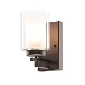 XiNBEi Lighting Wall Light 1 Light Bathroom Vanity Lighting with Dual Glass Shade in Dark Bronze Indoor Wall Mount Light XB-W1195-1-DB