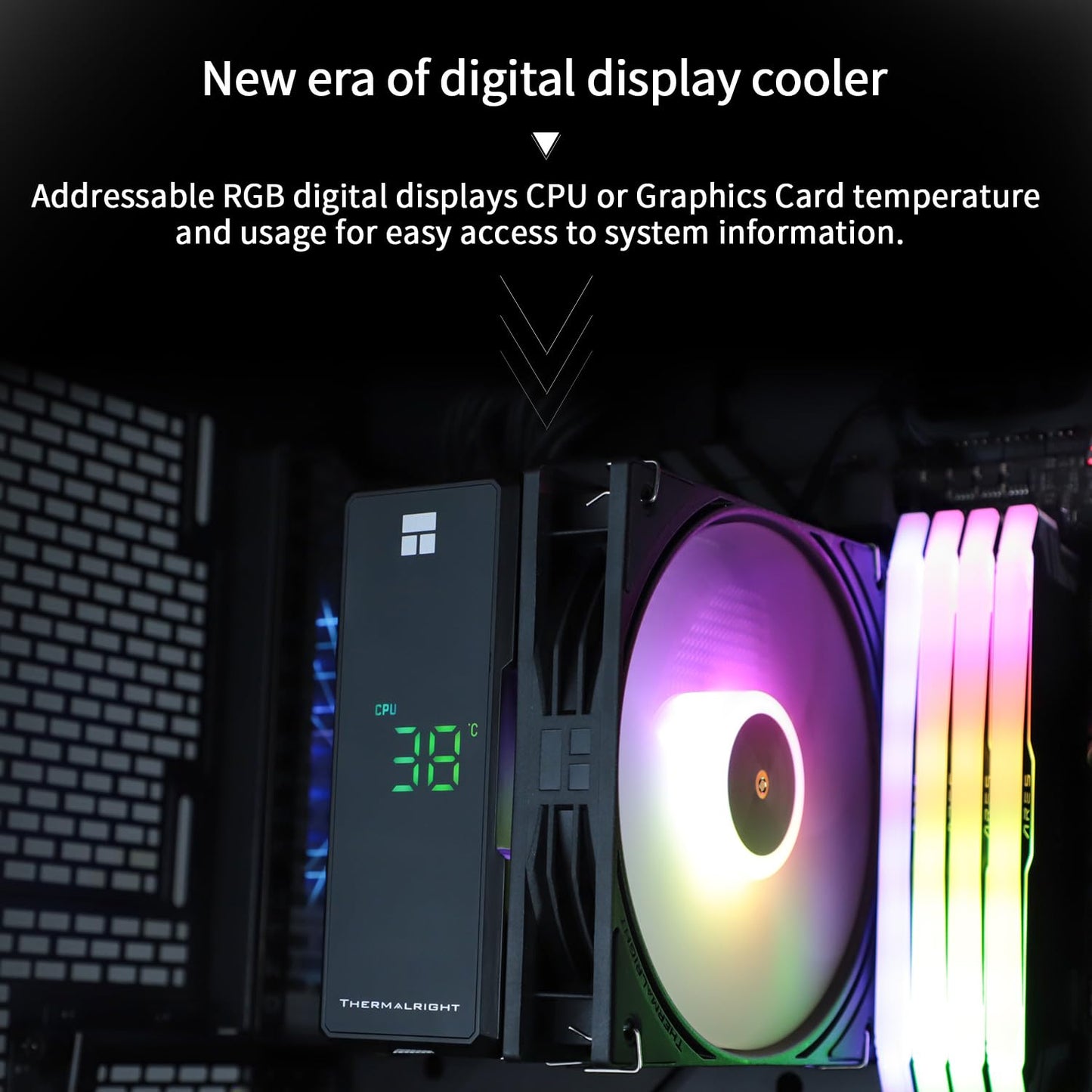 Thermalrlght Assassin X 120R Digital ARGB Black CPU Cooler, 120mm PWM Quiet CPU Fan, AGHP 4th Technology, Support Intel