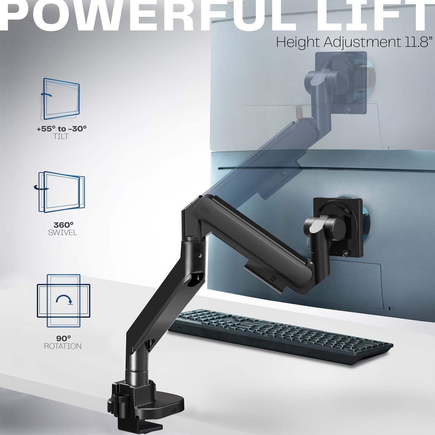VIVO Heavy Duty Ultrawide Monitor Arm for 57 inch Screens up to 59.4 lbs, Desk Mount TV and Monitor Stand Designed for Samsung Odyssey Ark, Neo G9